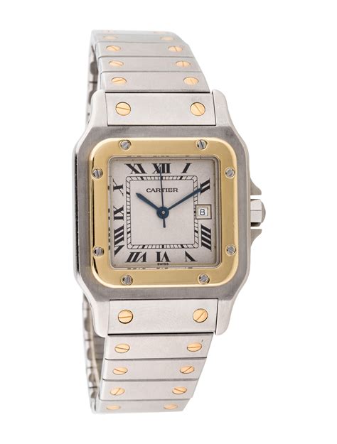 2 tone cartier watch|cartier santos two tone medium.